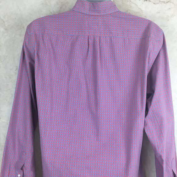 J. Crew Men's Long Sleeve Blue and Pink Checkered Button-up Shirt Size L - Picture 7 of 12